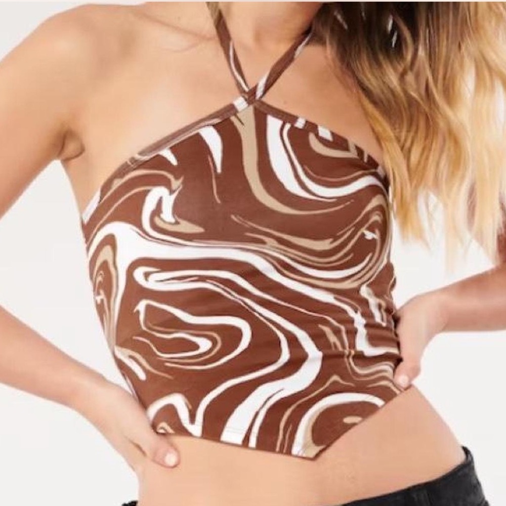 Hollister Y2K Bandana Hem Halter Crop Top